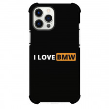 BMW Case For iPhone Samsung Galaxy Pixel OnePlus Vivo Xiaomi Asus Sony Motorola Nokia - I Love BMW White Orange Font