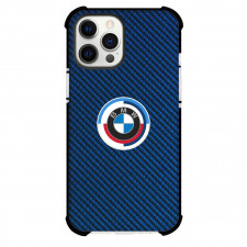 BMW M Series Phone Case For iPhone Samsung Galaxy Pixel OnePlus Vivo Xiaomi Asus Sony Motorola Nokia - BMW M Series Logo On Blue Carbon Fiber Background