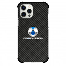 BYD Denza D9 Phone Case For iPhone Samsung Galaxy Pixel OnePlus Vivo Xiaomi Asus Sony Motorola Nokia - BYD Denza D9 Logo On Traditional Black Charcoal Carbon Fiber Background