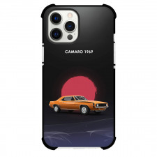 1969 Chevrolet Camaro Phone Case For iPhone Samsung Galaxy Pixel OnePlus Vivo Xiaomi Asus Sony Motorola Nokia - 1969 Chevrolet Camaro Classic Orange On Red Sun Black Background