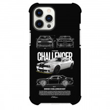 Dodge Challenger Phone Case For iPhone Samsung Galaxy Pixel OnePlus Vivo Xiaomi Asus Sony Motorola Nokia - Dodge Challenger With Technical Drawings On Black Background