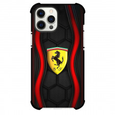 Ferrari Phone Case For iPhone Samsung Galaxy Pixel OnePlus Vivo Xiaomi Asus Sony Motorola Nokia - Ferrari Logo On Black Red Sublimation Background
