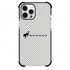 Ford Bronco Phone Case For iPhone Samsung Galaxy Pixel OnePlus Vivo Xiaomi Asus Sony Motorola Nokia - Ford Bronco Logo On Silver Carbon Fiber Background