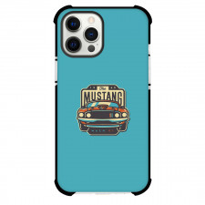 Ford Phone Case For iPhone Samsung Galaxy Pixel OnePlus Vivo Xiaomi Asus Sony Motorola Nokia - Ford Mustang 69 Retro Stricker On Blue Background