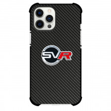 Jaguar F-Pace SVR Phone Case For iPhone Samsung Galaxy Pixel OnePlus Vivo Xiaomi Asus Sony Motorola Nokia - Jaguar F-Pace SVR Logo On Traditional Black Charcoal Carbon Fiber Background