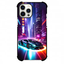 Lamborghini Phone Case For iPhone Samsung Galaxy Pixel OnePlus Vivo Xiaomi Asus Sony Motorola Nokia - Lamborghini Aventador Neon Light On Futuristic Background