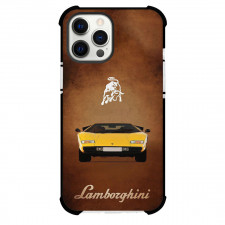 Lamborghini Phone Case For iPhone Samsung Galaxy Pixel OnePlus Vivo Xiaomi Asus Sony Motorola Nokia - Lamborghini Countach Illustration on Retro Background