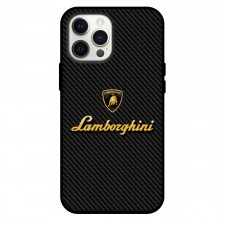 Lamborghini Phone Case For iPhone Samsung Galaxy Pixel OnePlus Vivo Xiaomi Asus Sony Motorola Nokia - Lamborghini Logo On Black Carbon Fibre Background