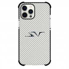 Lamborghini Aventador SV Phone Case For iPhone Samsung Galaxy Pixel OnePlus Vivo Xiaomi Asus Sony Motorola Nokia - Lamborghini Aventador SV Logo On Silver Gray Carbon Fiber Background