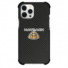 Mercedes-Benz Maybach Phone Case For iPhone Samsung Galaxy Pixel OnePlus Vivo Xiaomi Asus Sony Motorola Nokia - Mercedes-Benz Maybach Logo On Traditional Black Charcoal Carbon Fiber Background