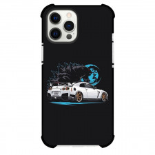 Nissan Phone Case For iPhone Samsung Galaxy Pixel OnePlus Vivo Xiaomi Asus Sony Motorola Nokia - Nissan Gtr Godzilla Illustration On Black Background