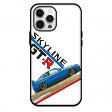 Nissan Phone Case For iPhone Samsung Galaxy Pixel OnePlus Vivo Xiaomi Asus Sony Motorola Nokia - Nissan Skyline GTR Blue Car Illustration On White Background