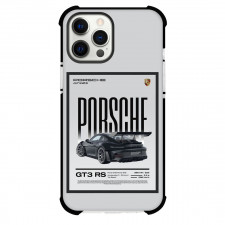 Porsche Phone Case For iPhone Samsung Galaxy Pixel OnePlus Vivo Xiaomi Asus Sony Motorola Nokia - Porsche GT3 RS Black Back View Poster Gray Background