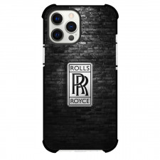 Rolls-Royce Phone Case For iPhone Samsung Galaxy Pixel OnePlus Vivo Xiaomi Asus Sony Motorola Nokia - Rolls-Royce Logo Grayscale On Black Wall Background