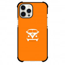 Volkswagen Phone Case For iPhone Samsung Galaxy Pixel OnePlus Vivo Xiaomi Asus Sony Motorola Nokia - Volkswagen T1 Van Front View Minimalist Art On Orange Background