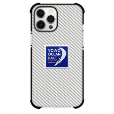 Volvo V90 Ocean Race Edition Phone Case For iPhone Samsung Galaxy Pixel OnePlus Vivo Xiaomi Asus Sony Motorola Nokia - Volvo V90 Ocean Race Edition Logo On Silver Gray Carbon Fiber Background