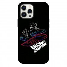 Back To The Future Phone Case For iPhone Samsung Galaxy Pixel OnePlus Vivo Xiaomi Asus Sony Motorola Nokia - Back To The Future Nike Air Mag Neon Drawing On Black Background