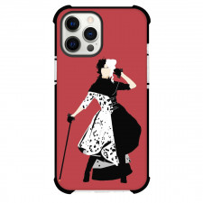 Cruella Phone Case For iPhone Samsung Galaxy Pixel OnePlus Vivo Xiaomi Asus Sony Motorola Nokia - Cruella Movie Cruella De Vil Standing Minimalist Art Red Background