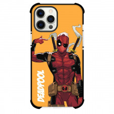 Deadpool Phone Case For iPhone Samsung Galaxy Pixel OnePlus Vivo Xiaomi Asus Sony Motorola Nokia - Deadpool Drawing On Orange Background