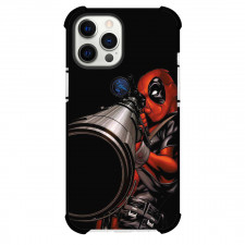 Deadpool Phone Case For iPhone Samsung Galaxy Pixel OnePlus Vivo Xiaomi Asus Sony Motorola Nokia - Deadpool Holding Sniper Black Background Poster