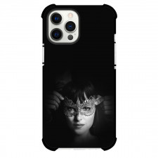 Fifty Shades Of Grey Phone Case For iPhone Samsung Galaxy Pixel OnePlus Vivo Xiaomi Asus Sony Motorola Nokia - Fifty Shades Of Grey Ana Wearing Carnival Mask Grayscale Poster