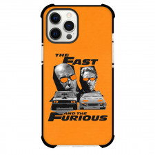 Fast and Furious Phone Case For iPhone Samsung Galaxy Pixel OnePlus Vivo Xiaomi Asus Sony Motorola Nokia - Fast and Furious Paul Walker And Vin Diesel Grayscale On Orange Background