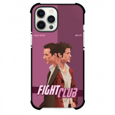 Fight Club Phone Case For iPhone Samsung Galaxy Pixel OnePlus Vivo Xiaomi Asus Sony Motorola Nokia - Fight Club Brad Pitt And Edward Norton Illustration On Pink Background