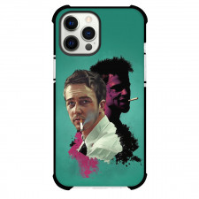 Fight Club Phone Case For iPhone Samsung Galaxy Pixel OnePlus Vivo Xiaomi Asus Sony Motorola Nokia - Fight Club Edward Norton And Brad Pitt Smoking Illustration Art On Green Backbround