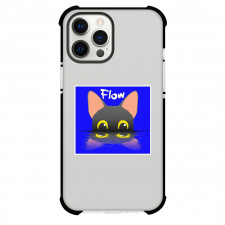 Flow Cat Phone Case For iPhone Samsung Galaxy Pixel OnePlus Vivo Xiaomi Asus Sony Motorola Nokia - Flow Cat Peeking Illustration Art On Blue Background Sticker