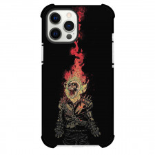 Ghost Rider Phone Case For iPhone Samsung Galaxy Pixel OnePlus Vivo Xiaomi Asus Sony Motorola Nokia - Ghost Rider Flaming Skull Screaming Art On Black Background