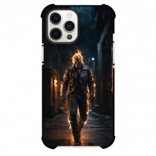 Ghost Rider Phone Case For iPhone Samsung Galaxy Pixel OnePlus Vivo Xiaomi Asus Sony Motorola Nokia - Ghost Rider Walking On A Dark Street Poster