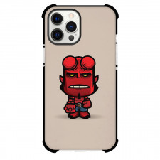Hellboy Phone Case For iPhone Samsung Galaxy Pixel OnePlus Vivo Xiaomi Asus Sony Motorola Nokia - Hellboy Chibi Art Standing On Beige Background