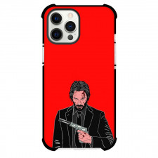 John Wick Phone Case For iPhone Samsung Galaxy Pixel OnePlus Vivo Xiaomi Asus Sony Motorola Nokia - John Wick Holding Gun Illustration Red Background