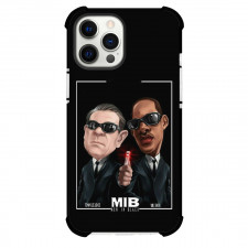 Men In Black Phone Case For iPhone Samsung Galaxy Pixel OnePlus Vivo Xiaomi Asus Sony Motorola Nokia - Men In Black Tommy Lee Jones And Will Smith Cartoon Art On Black Background
