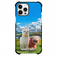 Minecraft The Movie Llama and Sheep Phone Case For iPhone Samsung Galaxy Pixel OnePlus Vivo Xiaomi Asus Sony Motorola Nokia - Minecraft The Movie Llama and Sheep with Movie Logo on Nature Background