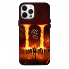 Mortal Kombat II Phone Case For iPhone Samsung Galaxy Pixel OnePlus Vivo Xiaomi Asus Sony Motorola Nokia - Mortal Kombat II Characters Standing On The Iconic Flaming Background