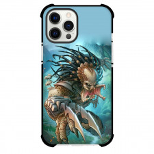 Predator Phone Case For iPhone Samsung Galaxy Pixel OnePlus Vivo Xiaomi Asus Sony Motorola Nokia - Fighting Pose Illustration Blue Background