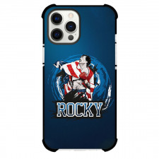 Rocky Phone Case For iPhone Samsung Galaxy Pixel OnePlus Vivo Xiaomi Asus Sony Motorola Nokia - Rocky Balboa Illustration Art On Blue Background