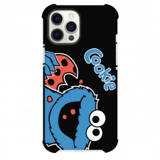Sesame Street Cookie Monster Phone Case For iPhone Samsung Galaxy Pixel OnePlus Vivo Xiaomi Asus Sony Motorola Nokia - Sesame Street Cookie Monster Eating On Black Background