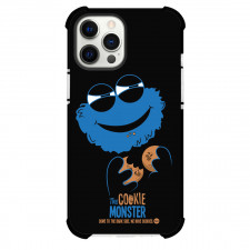 Sesame Street Cookie Monster Phone Case For iPhone Samsung Galaxy Pixel OnePlus Vivo Xiaomi Asus Sony Motorola Nokia - Sesame Street Cookie Monster Illustration Art On Black Background