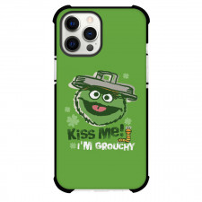 Sesame Street Oscar The Grouch Phone Case For iPhone Samsung Galaxy Pixel OnePlus Vivo Xiaomi Asus Sony Motorola Nokia - Sesame Street Oscar The Grouch Kiss Me I Am Grouchy Green Background