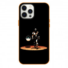 Star Wars The Mandalorian And Grogu Phone Case For iPhone Samsung Galaxy Pixel OnePlus Vivo Xiaomi Asus Sony Motorola Nokia - Star Wars The Mandalorian And Grogu Walking Fierce Silhouette Illustration