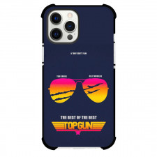 Top Gun Phone Case For iPhone Samsung Galaxy Pixel OnePlus Vivo Xiaomi Asus Sony Motorola Nokia - Top Gun Movie Aviator Sunglass And Logo On Blue Background