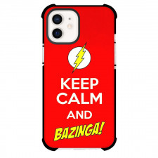 The Big Bang Theory Phone Case For iPhone Samsung Galaxy Pixel OnePlus Vivo Xiaomi Asus Sony Motorola Nokia - The Big Bang Theory Keep Calm And Bazinga Quote On Red Background