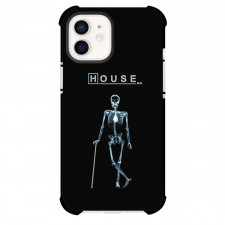 House Phone Case For iPhone Samsung Galaxy Pixel OnePlus Vivo Xiaomi Asus Sony Motorola Nokia - House Skeleton Standing On Black Blackground