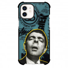 Mr. Bean Phone Case For iPhone Samsung Galaxy Pixel OnePlus Vivo Xiaomi Asus Sony Motorola Nokia - Mr. Bean Grayscale Portrait On Typography Background