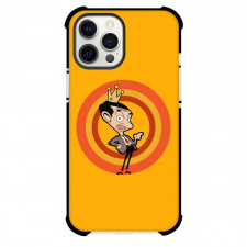 Mr. Bean Phone Case For iPhone Samsung Galaxy Pixel OnePlus Vivo Xiaomi Asus Sony Motorola Nokia - Mr. Bean Wearing Crown Cartoon Art On Red Circle Orange Background