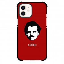 Narcos Phone Case For iPhone Samsung Galaxy Pixel OnePlus Vivo Xiaomi Asus Sony Motorola Nokia - Narcos Pablo Escobar Grayscale Avatar On Red Background