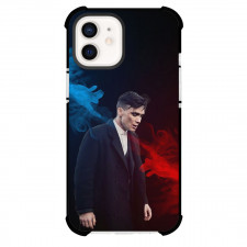 Peaky Blinders Phone Case For iPhone Samsung Galaxy Pixel OnePlus Vivo Xiaomi Asus Sony Motorola Nokia - Tommy Shelby Standing Candid With Blue Red Smoke Effect
