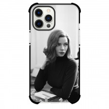 The Queens Gambit Phone Case For iPhone Samsung Galaxy Pixel OnePlus Vivo Xiaomi Asus Sony Motorola Nokia - Beth Harmon Sitting Grayscale Portrait